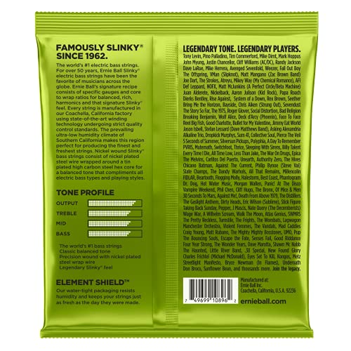 Ernie Ball Regular Slinky Nickel Wound Medium Scale Bass Strings - 45-105 Gauge