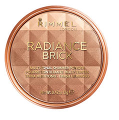 Rimmel London Radiance Shimmer Brick Pressed Bronzer, Light-As-Air Contouring Formula, 001 Light, 12 g