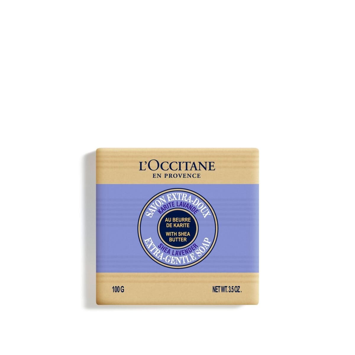 L'OCCITANE Shea Butter Lavender Extra Gentle Soap 100g   Floral Scented   Vegan, Palm Oil Free & 99% Readily Biodegradable   Sustainable & Clean Beauty Body Wash for All Skin Types