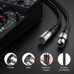 EBXYA XLR Cable Microphone Cable 3M 2Pack - Premium 3-Pin Balanced XLR Male to Female Mic Cable DMX Cable XLR Patch Cords