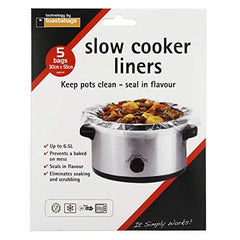 30 x 55cm Slow Cooker Liners PK 5 Hold Up to 6.5 Litre Safety Tested