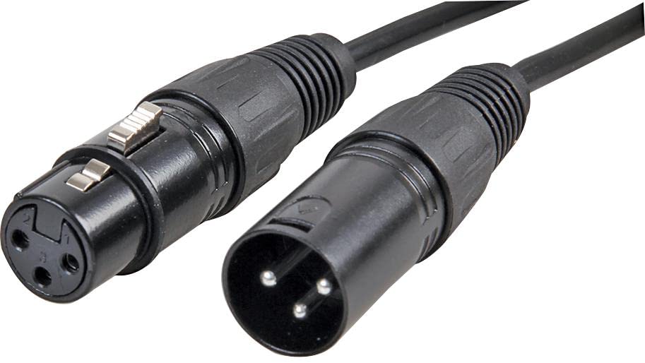 Pro Signal PSG3335-XLR-0.5M 3 Pin XLR Male to XLR Female Microphone Lead, 0.5m Black