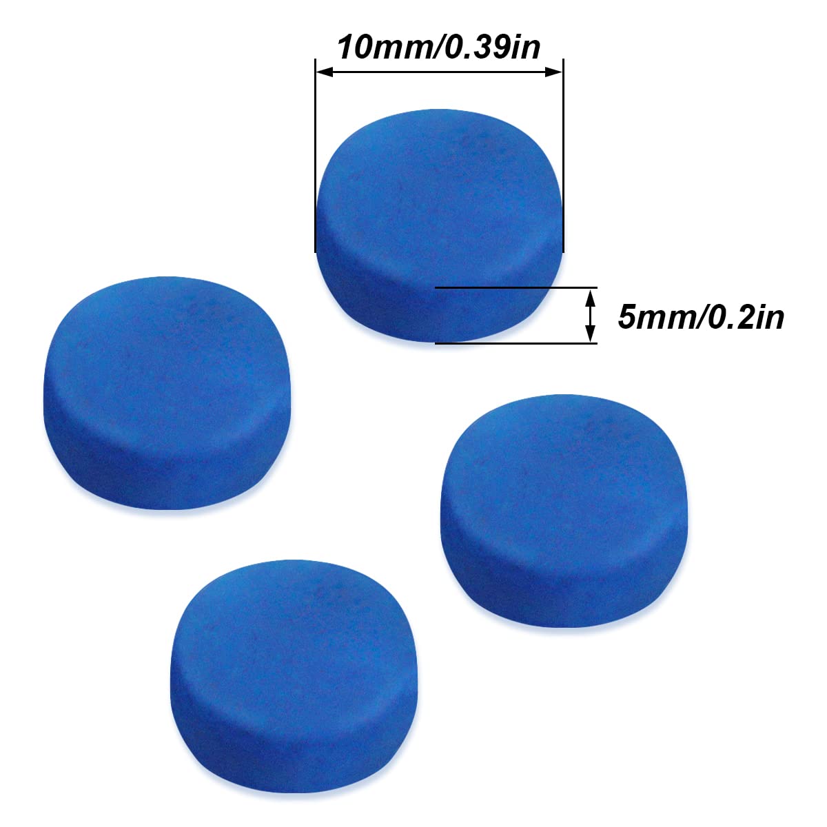 LICQIC 10 Pcs Blue Diamond Cue Tips, 10mm Pool Queue Tips with Plastic Storage Box for Pool Cues and Snooker