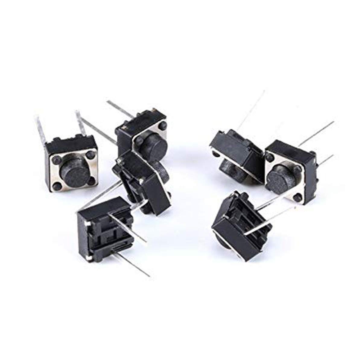 Youmile 100PACK Tact Button Switch 2 Pin DIP 6x6x5mm PCB Momentary Tactile Tact Push Button Switch