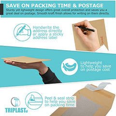 Triplast 10 x A4 C4 Manilla Hard Board Back Envelopes (324 x 229mm) - Cardboard Backed Please Do Not Bend Envelope with Peel & Seal Strip - Perfect for Mailing, Posting & Storing Important Documents