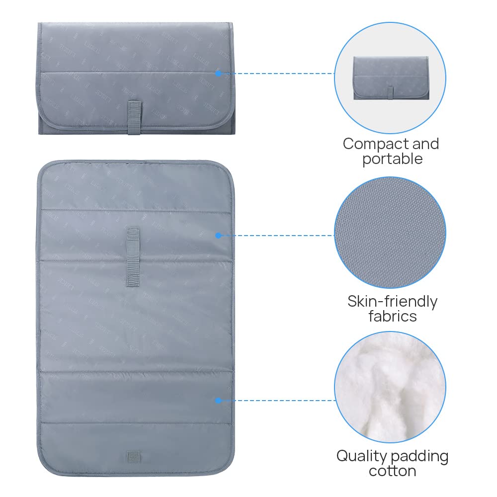 Lekebaby Foldable Travel Changing Mat Portable Baby Change Mat, Grey