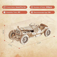 ROWOOD Car Wooden Model Kits for Adults to Build, 3D Wooden Puzzle Car, Vehicle Building Kits, DIY Crafts Kit, Creative Gift for Christmas