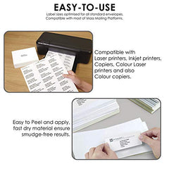 21 Labels per A4 Sheet, 25 Sheets 525 Labels Total, Self Adhesive Address Mailing Printer Labels–Compatible with Inkjet and Laser Printers – Printable Sticky Sheet Labels [JAM Free]