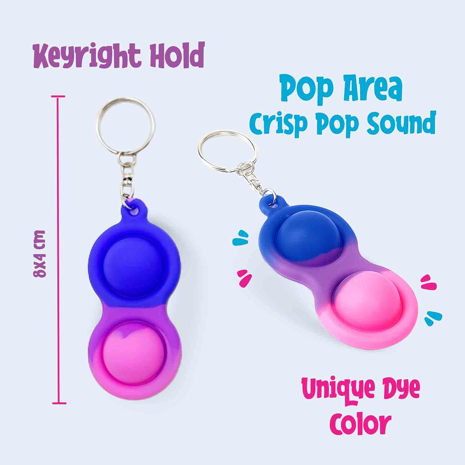 SafeHaven Simple Fidget Toy Keychain   Small Pop it Keyring   3pc Tie Dye Mini Poppet   Exclusively Designed Mini Pop it Key Chain (Tie Dye)