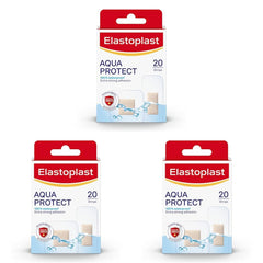 Elastoplast Aqua Protect Plasters (20 Plasters), 100% Waterproof for Swimming/Bathing, Strong Adhesion Non-Stick Wound Pad, Flexible and Breathable Plasters, Transparent and Discreet plasters, Clear