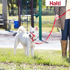 HALTI Training Lead Size Large Red, 2m, Professional Dog Lead to Stop Pulling on the Lead, Perfect for Puppy Walks, Easy to Use Double-Ended Dog Leash, Lightweight, Soft & Durable