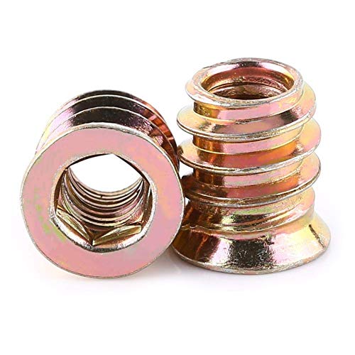 20Pcs Carbon Steel Hex Socket Zinc Plated Carbon Steel Material Drive Head Insert Nuts Threaded for Wood Furniture