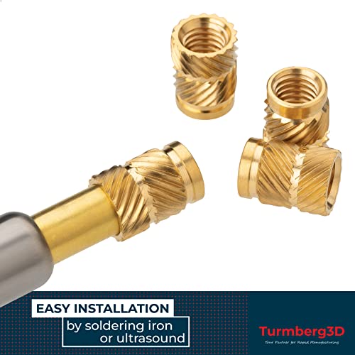 Turmberg3D Threaded Insert M3 (Pack of 100) / M3 x 5.7 Brass Threaded Sockets / Melting Nut for Plastic Parts for 3D Printer Parts (M3 x 5.7)