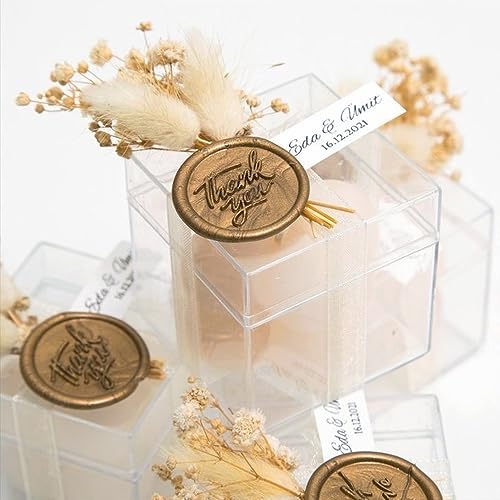 LICQIC Sealing Wax Beads Set, 100 Pcs Wax Seal Beads with 1 Pcs Tea Candles and 1 Pcs Wax Melting Spoon for Wax Stamp Sealing, Bronze