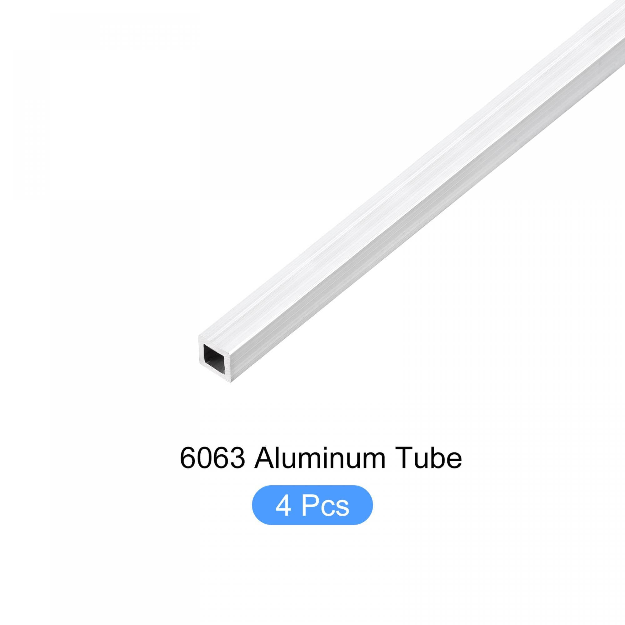 sourcing map Square Aluminum Tube (6mm x 6mm x 1mm x 300mm) 4Pcs, 6063 Aluminum Tubing - for Home Furnishing, Machinery