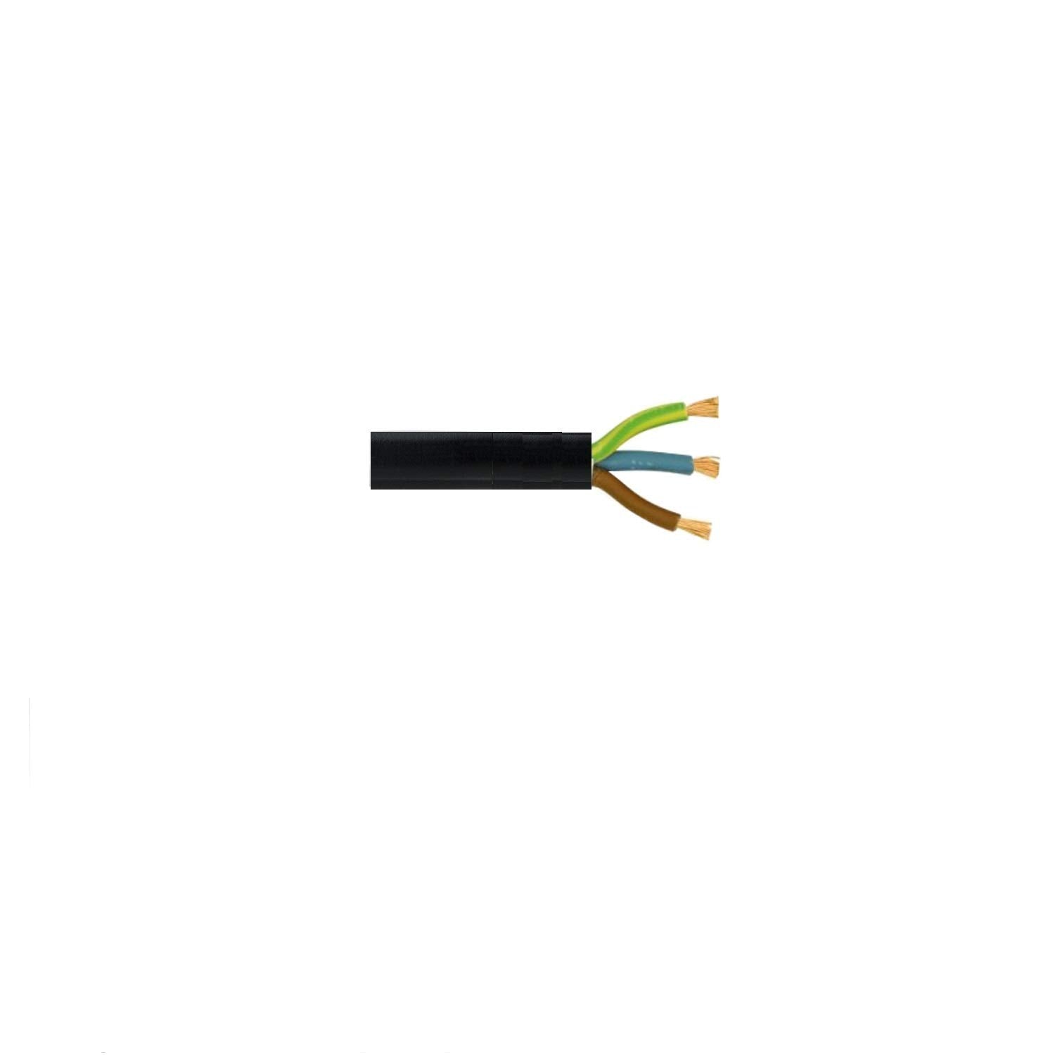 Ali's DIY 3 Core 0.75 mm Round Black Flex Flexible Cable 3183Y - 2 metre Cut Length