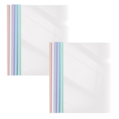 WWW 10 PCS A4 Size File Folders,Clear Binder Portfolio Folder with Colorful Folders Sliding Rod,Suitable for Papers,Documents Organizer