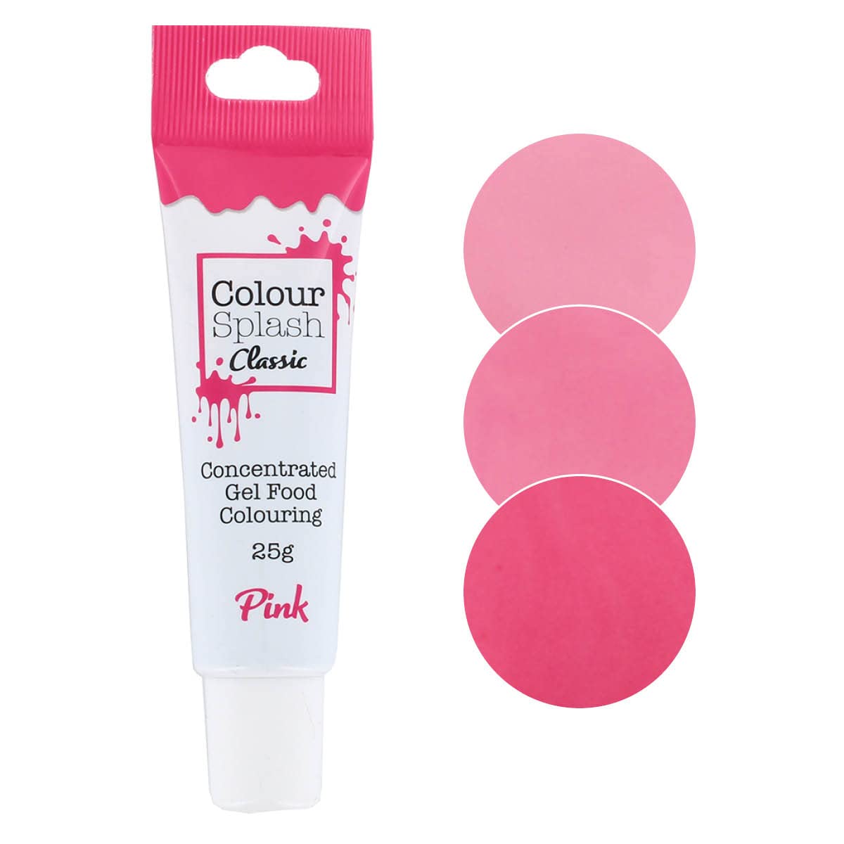 Colour Splash Food Colouring Gel   Pink   Highly Concentrated Gels, Easy To Use Squeezy Tubes, Edible Ingredients, Transform Plain Cakes Into Bright, Eye-Catching Creations - Pink 25g