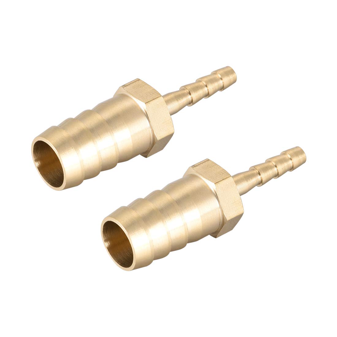 sourcing map Straight Brass Barb Fitting Reducer, Fit Hose ID 12mm to 4mm 2pcs