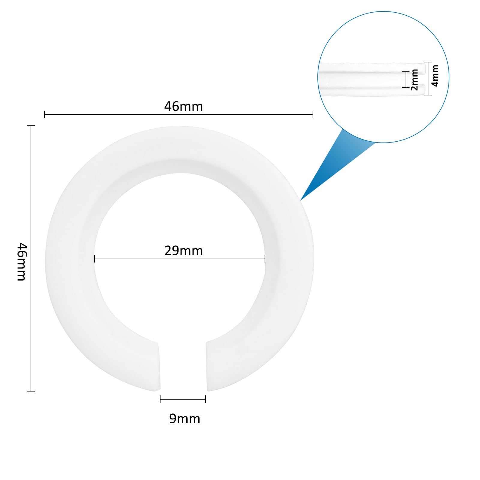 E27 to E14 Plastic Lamp Shade Ring Converter, 42mm to 29mm Lampshade Reducer Ring, Light Shade Adapter Ring to Support Lamp Shade with Duplex Ring Fitting, Pack of 6