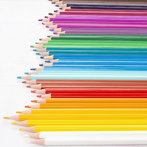 abeec Assorted Colouring Pencils for Kids - Art Colouring Pencils - Colouring Pencils Set - x 40 Assorted Coloured Artist Pencils - Back To School Supplies