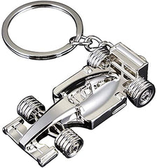 Silver Racing Car Keyring, Perfect Fathers Day, Birthday, Christmas for Fans of Racing, 1 Pcs Sport F1 Keyring Key Chain, Key Ring Accessory Formula 1 Gifts for Boy or Men