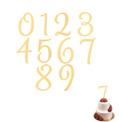 10pcs Acrylic Number Cake Topper,Birthday Cake Toppers DIY Cupcake Toppers with 0-9 Numbers Gold Number Cake Toppers for Wedding Cake Decorations Happy Birthday Baby Shower Party Supplies