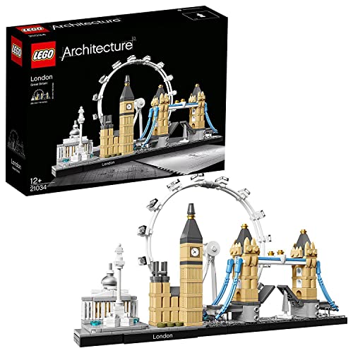 LEGO 21034 Architecture Skyline Model Building Set, London Eye, Big Ben, Tower Bridge Collection, Office Home Décor, Collectible Gift Idea