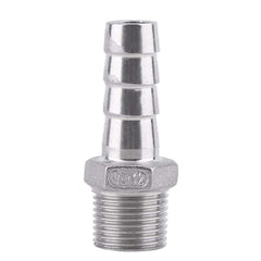 1 x SS304 Stainless Steel Barbed Hose Connector with Thread Adaptor DFE Tail Pipe 1/8~3/4