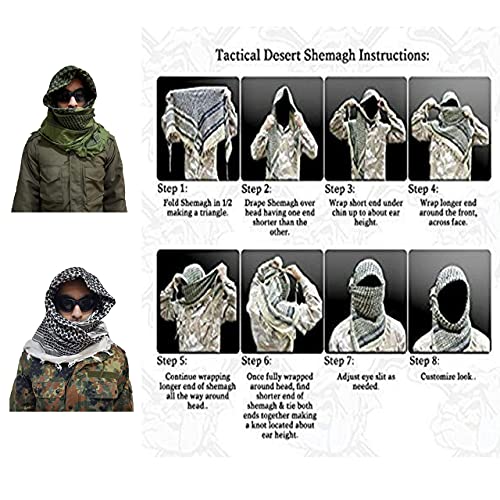 MILSPEC SURPLUS 100% Cotton Shemagh Scarf Arab Keffiyeh Army Military Tactical Sniper Veil Face Wrap SaS Headscarf Unisex Desert Shawl Hijab (Blue/Black)