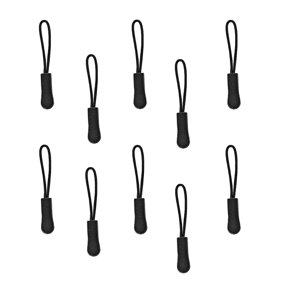 Zipper Pulls, 10 Pieces Zip Tags Cord Pulls, Zipper Pull Replacement, Zipper Extension, Zipper Tags, Non-slip Zipper Tags, for Backpacks, Jackets, Traveling Cases