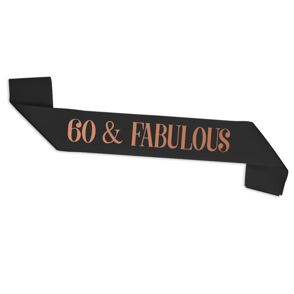 CHEERYMAGIC 60th Birthday Sash, Black and Rose Gold 60&Fabulous Birthday Satin Sash for 60th Birthday Party Decoration Women Birthday Gift Party Favour Accessories A3HJ60