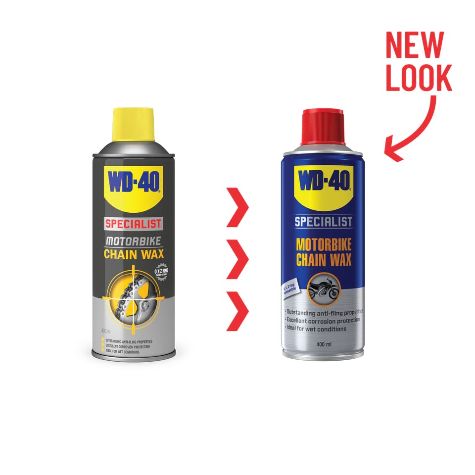 WD-40 Specialist Motorbike Chain Wax 400ml - Perfect for wet conditions, long-lasting protection, total solution