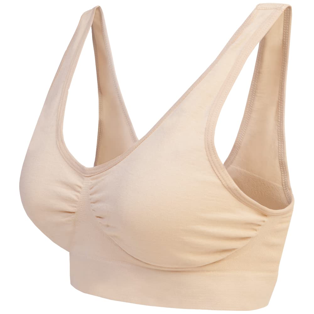 Blu Apparel Multipack Seamless Comfort Bras - 3 Pack (S Black/White/Nude)