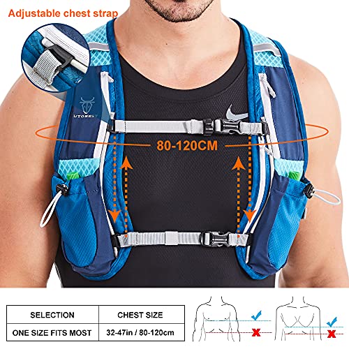 UTOBEST Running Backpacks Lightweight Hydration Pack Functional Running Vest 5L（Blue）