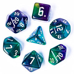 Cusdie 7Pcs/Set DND Dice Set D&D Polyhedral Dice for Dungeons and Dragons Role Playing Dice Games RPGs (4 Colors-Green/Purple/Blue/Yellow)