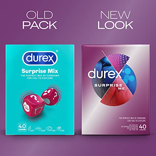 Durex Surprise Me Condoms, 40s, Variety Pack, Thin Feel, Originals Extra Safe, Pleasure Me, Tickle Me, Easy On Shape, Teat Ended