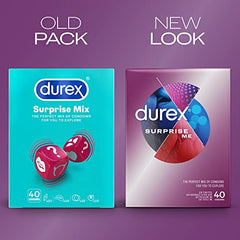 Durex Surprise Me Condoms, 40s, Variety Pack, Thin Feel, Originals Extra Safe, Pleasure Me, Tickle Me, Easy On Shape, Teat Ended