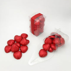 Luxury Milk Chocolate Hearts - For Wedding Favours, Anniversary, and Mothers Day - 30 Red Hearts