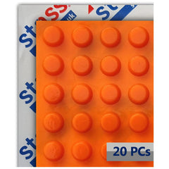 Orange Rubber Feet, 8mm * 3mm (20 pcs) Self Adhesive Bumpers for Visually Impaired, Oven Knobs, Telephone Buttons, Microwave Dials, TV Remote Control, Oven Hob, Household Keys, Plug Sockets