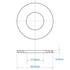 M16 Washers, M16 x 30mm Penny Washers, A2 304 Stainless Steel Washers, Flat Repair Washer, Large Metal Washers, Plain Round Chrome Washers for Screws & Bolts(Pack of 20)