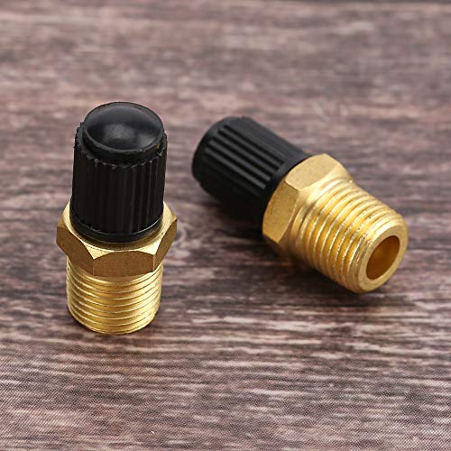 Tank Fill Valve,2 Pcs 1/4 Inch NPT MPT Brass Air Compressor Tank Fill Valve with Plastic Cover Brass Tank Fill Valve