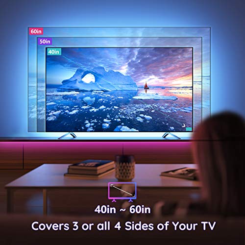 Govee TV LED Backlight with App Control, RGB LED Strip Light, USB Powered, Adjustable Lighting Kit for 40-60in TV, ‎Computer, ‎Monitor (4pcs x 50cm)