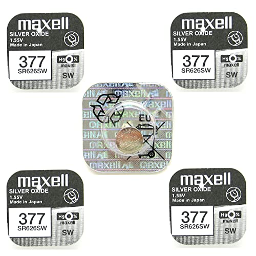 5 x Maxell SR626SW SR626 AG4 377 1.55v Watch Batteries