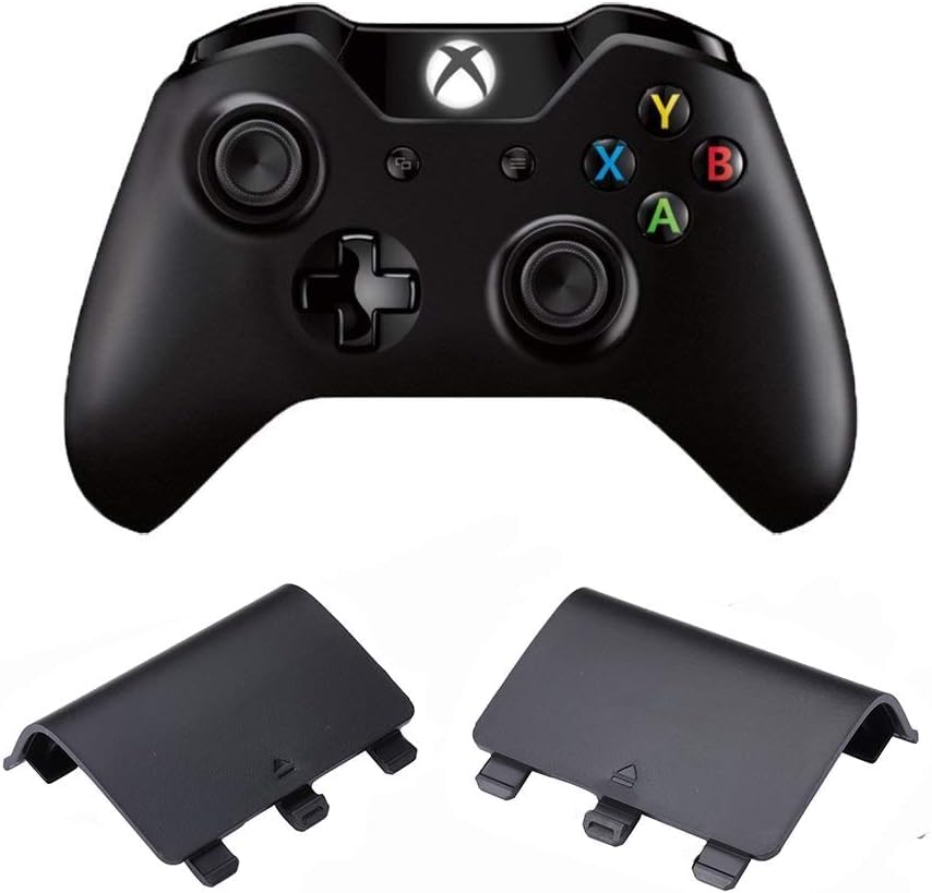 Gamer Gear Battery Case Battery Cover for Xbox One Controller - Replacement Xbox Controller Back Cover - Black Xbox Controller Battery Door - Not for new Series X controller