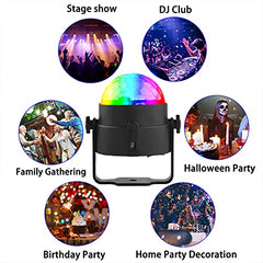 Disco Lights, SEBRUANC Mini Disco Ball LED Party Lamp Music Controlled Disco DJ 360° Rotating Ball Lights 3W RGB Stage Lights with Remote Control for Home Parties Birthday KTV Party Christmas 2pc