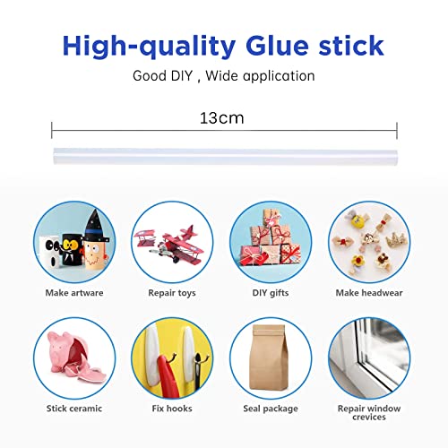 Hot Glue Gun Mini Glue Gun with 30pcs Glue Sticks Upgraded Version, 20W Hot Glue Gun Blue Fast Heating for Home and DIY Craft (White)