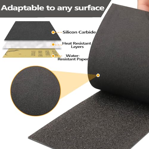 STEBRUAM 21 Sheets Sandpaper 120 Grits Fine Sandpaper, Wet and Dry Sandpaper for Cars Polishing Metals Walls Wood Furniture Sanding, Sand Paper 9x3.6 Inch