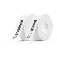 SUPVAN E10/E16 Label Maker Tape, Waterproof, Clear Printing, Multipurpose Thermal Label Paper for File Folder, Organization, Creation (0.59inx39.37ft - 15mmx12m, 2 Transparent Labels)