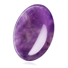 XIANNVXI Amethyst Crystal Stone,Amethyst Worry Stone,Healing Gemstone Polished Thumb Stone for Anxiety Relief,Reiki Amethyst Crystal Oval Stone Meditation Accessories